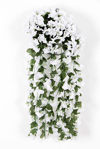 Yapay Çiçek Deposu Yapay Lüx Sarkan Menekşe 80 cm Beyaz