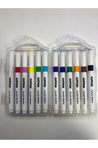 Globox 12 Colors Acrylic Pencil Set - Plastic Box