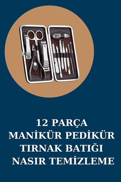 Clevora 12 Pieces Manicure Pedicure Set Special Leather Bag Hand Foot Care Acne and Removal