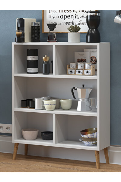 Monte Sehpa Milan  Raflı Kahve Köşesi Çok Amaçlı Mutfak Dolabı