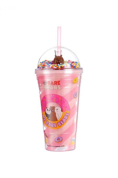 Miniso Three Bears Mug with Straw 480ml