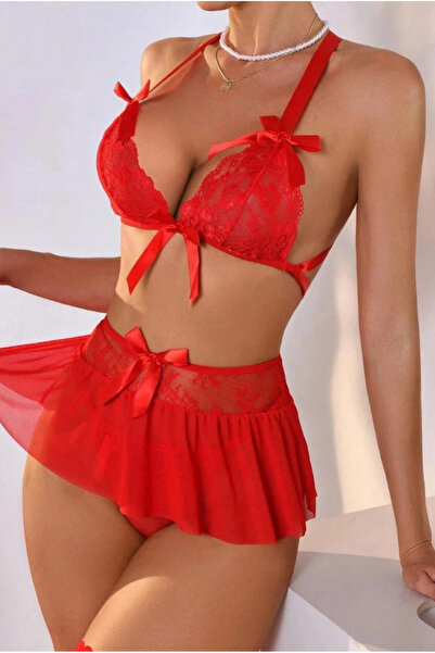 N NOXXO Fantasy Red Lace Bowknot Sexy Babydol Nnoxxo9240