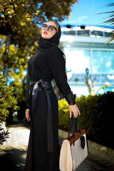 HARİKA WEAR New Season - Long Black Side Tie Dress
