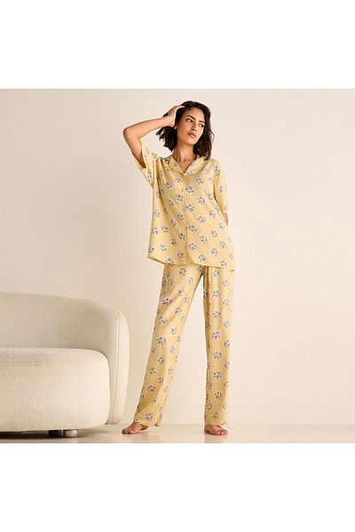 FAV All-Over Floral Print Shirt and Pyjama Set