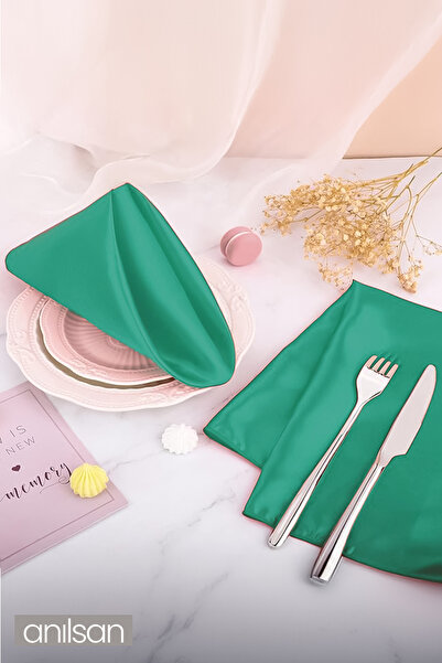 Anılsan Tekli %100 Pamuk Kumaş Peçete Yeşil 50x50 Cm Mutfak Bezi Sofra Sunum ...
