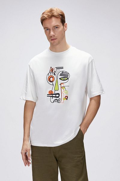 Bad Bear Collis White Men's Printed T-Shirt