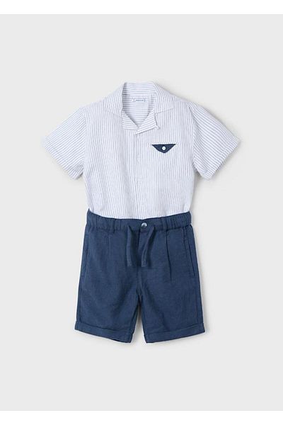 MAYORAL Σετ πουκάμισο για αγόρι με σορτς 4-8 ετών Navy Blue