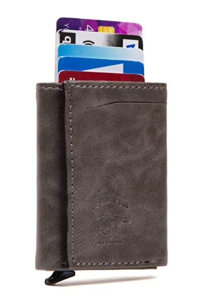 Newish Polo Men's Mechanized Card Holder and Wallet New020 - Gray
