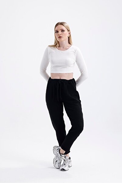 Miss Murem Venedik Duble Paça Pantolon-SİYAH