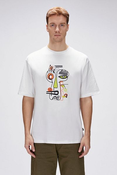 Bad Bear Collis White Men's Printed T-Shirt