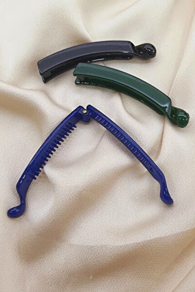 PETEK AKSESUAR 3 Pieces Small Quality Banana Buckle Black/green/navy blue