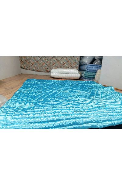 Mandaş Bunica Albastru Bumbac Dublu Cuvernă Handmade 195x215