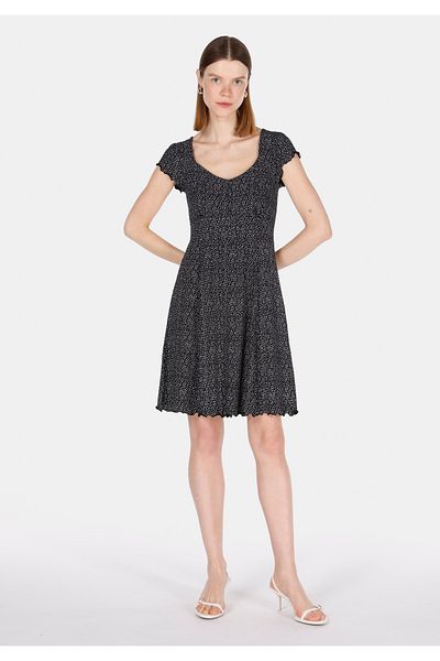 Colin's Slim Fit Floral Women's Black Short Sleeve Dress