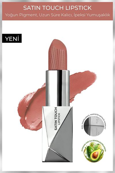 Alix Avien Long Lasting Moisturizing Smooth Effect Semi Matte Lipstick - Satin Touch Lipstick 818 Rookwood T.
