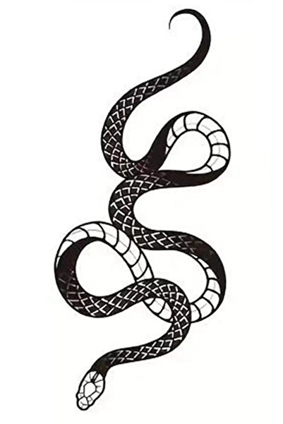Tattoo Minimal Yılan Geçici Dövme Tattoo
