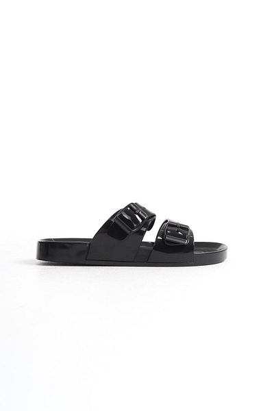 Mubiano Papuci plate Jelly Matte pentru femei Black Summer - mstb146-s