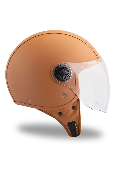 ENDRO Leather Sand Kahverengi Açık Kask