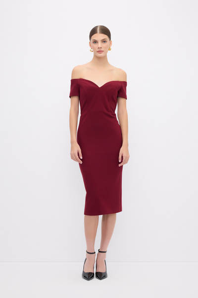 adL Kısa Kollu Midi Elbise