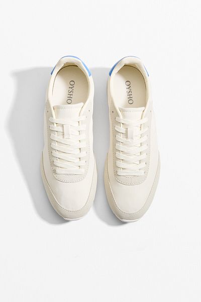 Oysho Nylon trainers with split-leather pieces
