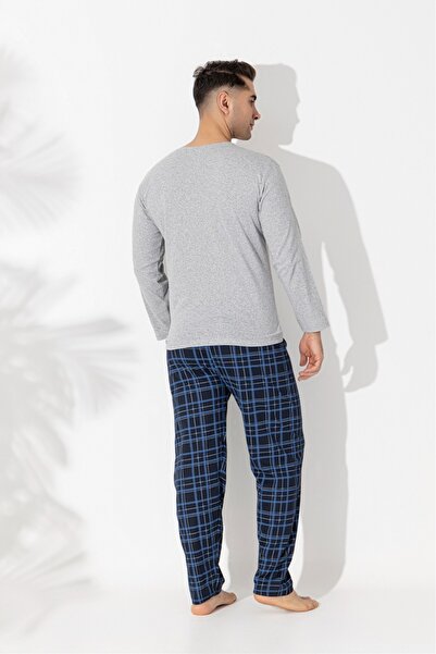 Sude HOMEWEAR Men's Color Gir Long Sleeve Pajama Set