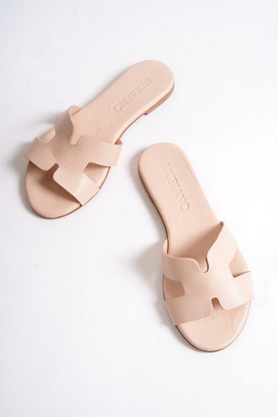 Mubiano 654-pdr Genuine Leather Women's Powder Espadrille Sandals & Slippers