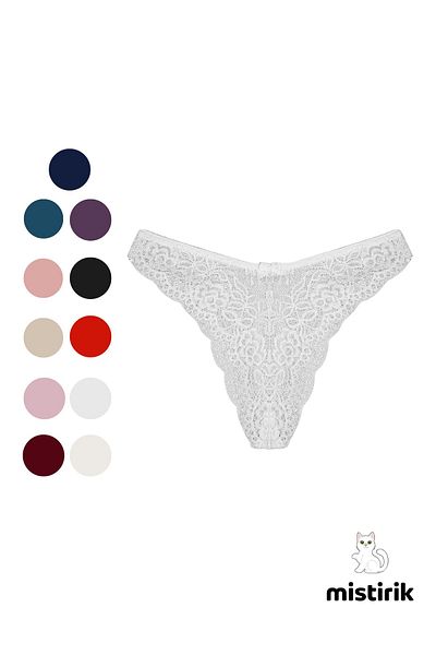 MİSTİRİK Model Tasali Dantela si Tesatura Flexibila Model Snur Brazilian Culoare Alba