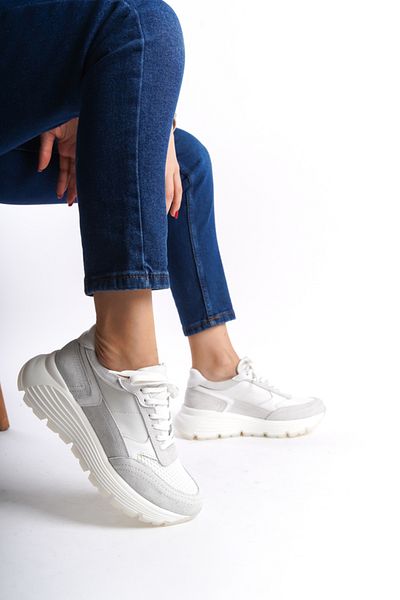 Mubiano Collection Pantofi sport și pantofi sport din piele naturală pentru femei Bej -mcrgn6051-bj