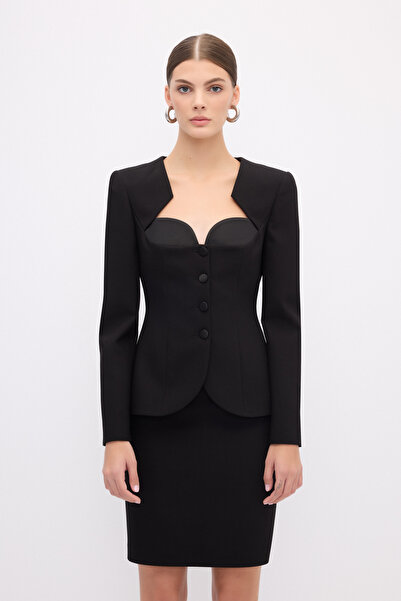 adL Kalp Yaka Blazer Ceket