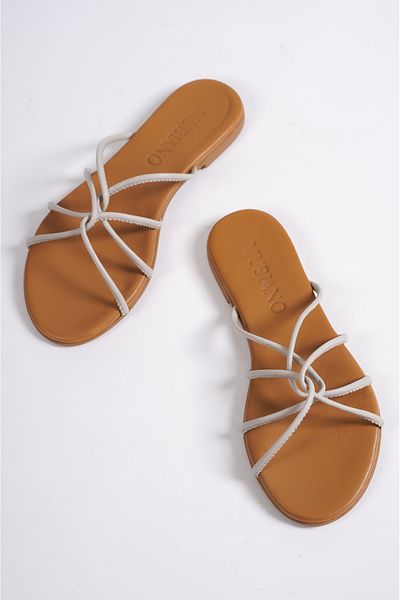 Mubiano 23603-vz Genuine Leather Women's Mink Sandals & Slippers