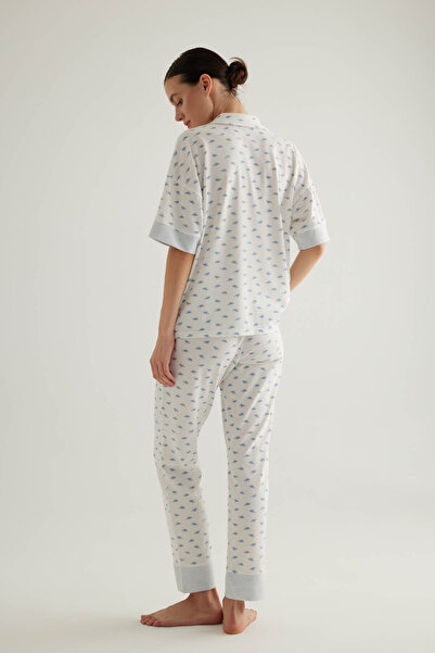 Hays Kadın Pamuklu Gömlek Yaka Pijama Üstü