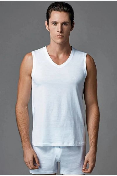 Eros Men'S, 100% Cotton, 2-Pack, V-Neck Sleeveless T-Shirt