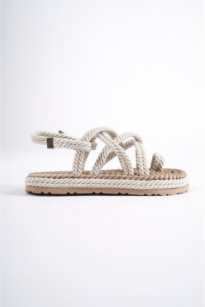 Mubiano Mbfrd22104-Bj Women's Platform Rope Rope Sandals, Beige Rope Sandals