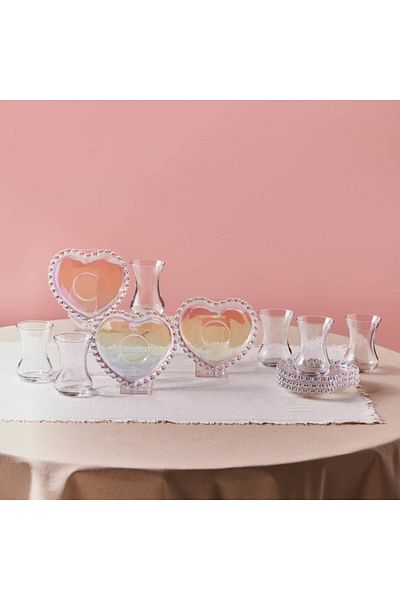 Karaca Karaca Rory 12-teiliges türkisches Teeservice aus Glas für 6 Personen, 14 cm