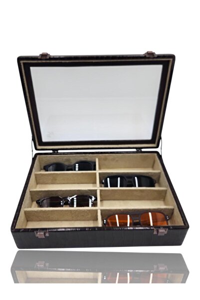 Dijital Çarşı Коробка Gözloff і сумка для окулярів «Алігатор» коричневого кол...