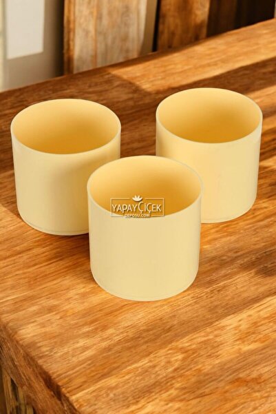 Yapay Çiçek Deposu Mini Cactus Suculent albastru cobalt căldură Set de 3 galben Trend Model 10 Cm