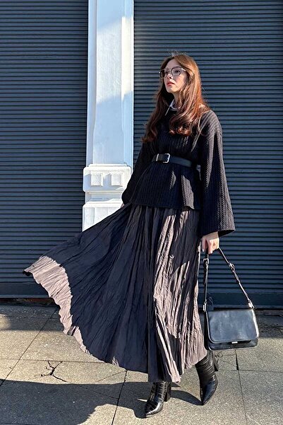 Ceylan Otantik Антрацитова спідниця з богемним кроєм