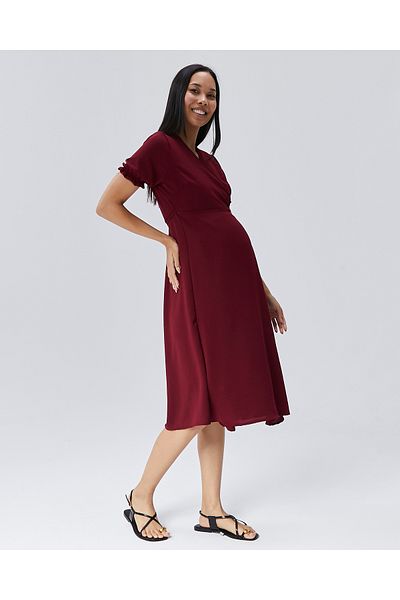 LYN MAMA Burgundy Sarah Dress