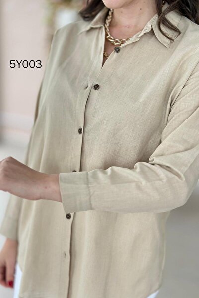 İnce Topuk Cotton Linen Shirt 5Y003