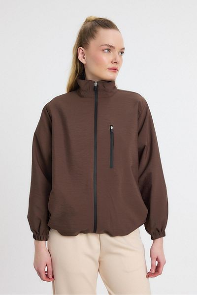 Rays 4611A Яке с еластичен ръкав и джоб, кафяво