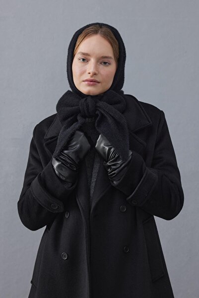 Fahhar Black Soft Balaclava - Lacing Detailed Beret