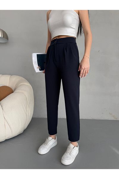 alanora Women's High Waist Carrot Cut Stretch/Lycra Fabric Pants