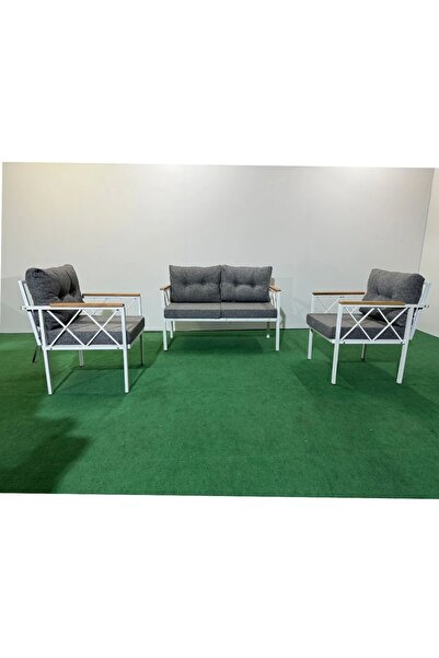 adımshops 2+1+1 Beyaz profil Balkon-bahçe-kafe- Çay Seti-koltuk Takımı-oturma...