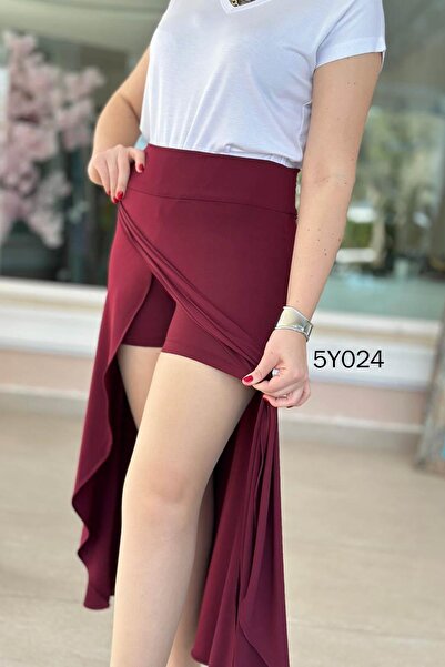 İnce Topuk Sandy Skirt with Asymmetrical Cut Shorts 5Y024