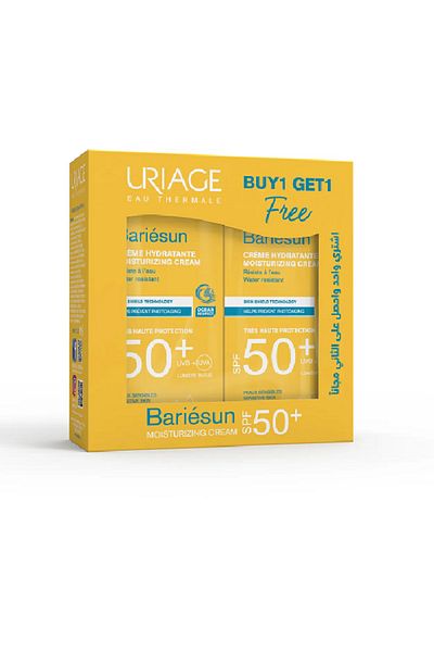 Uriage Bariesun SPF50+ Moisturizing Sunscreen Cream 50ml, Promo Pack Buy 1 Get 1 Free