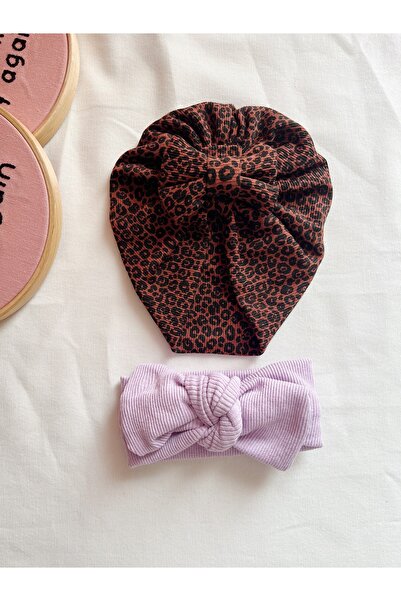 BurculuDükkan Kız Bebek Bone Bandana 2’li Set Hediyelik Set