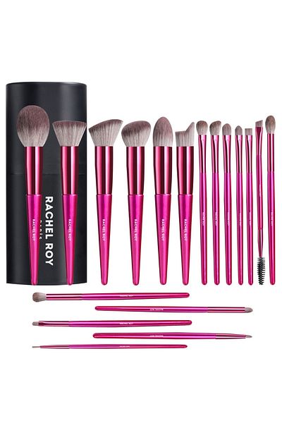RACHEL ROY Premium Synthetic Foundation Powder Concealer Eyeshadow 18 Pieces Makeup Brush Set