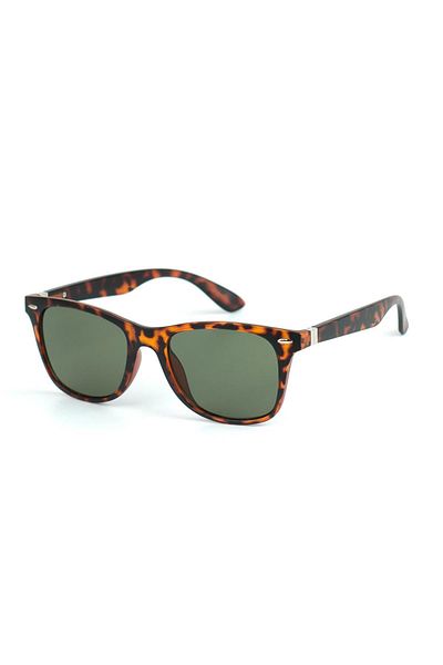 Di Caprio Unisex Leopard Uv400 Protection Rectangular Model Sunglasses