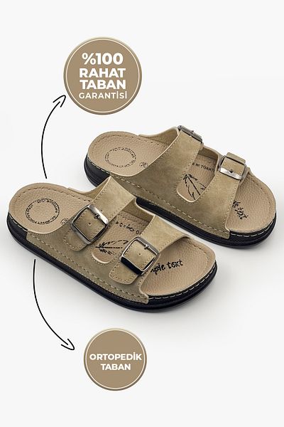 Beınsteps Papuci de zi cu zi unisex cu talpă ortopedică Papuci confortabili din nubuc cu talpă anatomică