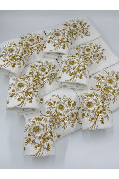 AYHANHOME 3D Karakula Dowry 6 τεμάχια, 50x90 πρόσωπο χεριών & 6 τεμάχια 30x50 σετ πετσετών κουζίνας