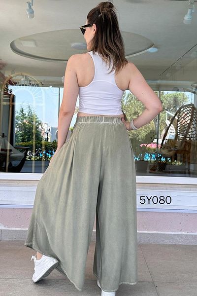 İnce Topuk Loose Viscose Trousers 5Y080